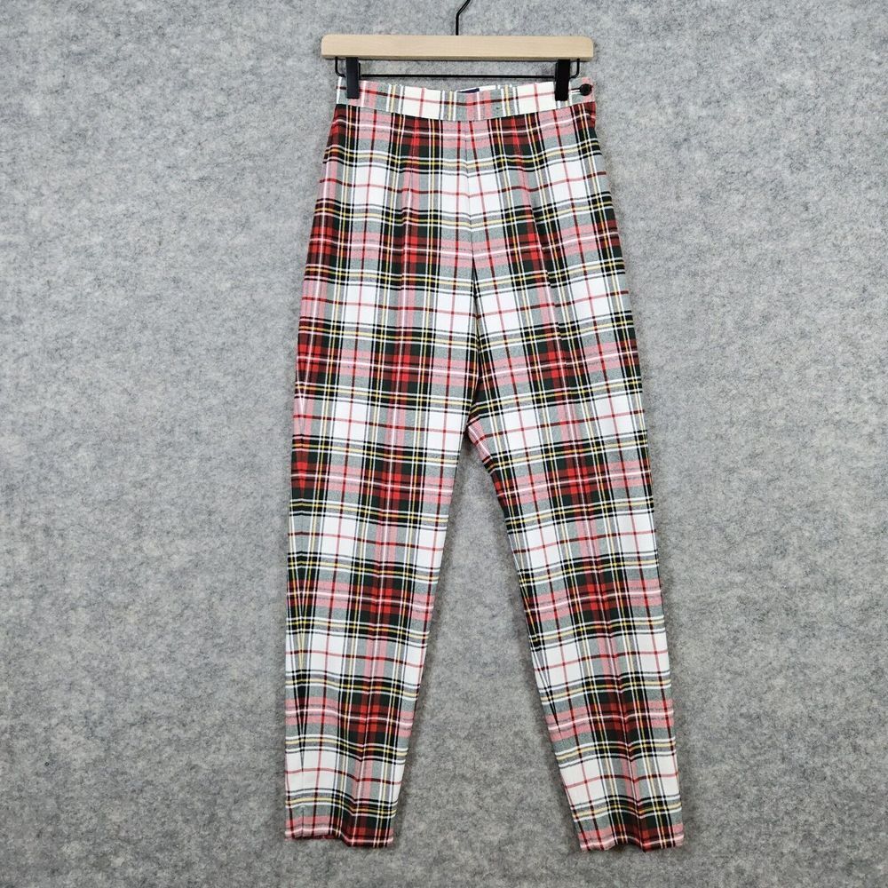 Ruff Hewn Women's Plaid Flannel Pants Size 4P Polyester Rayon Lightweight Petite